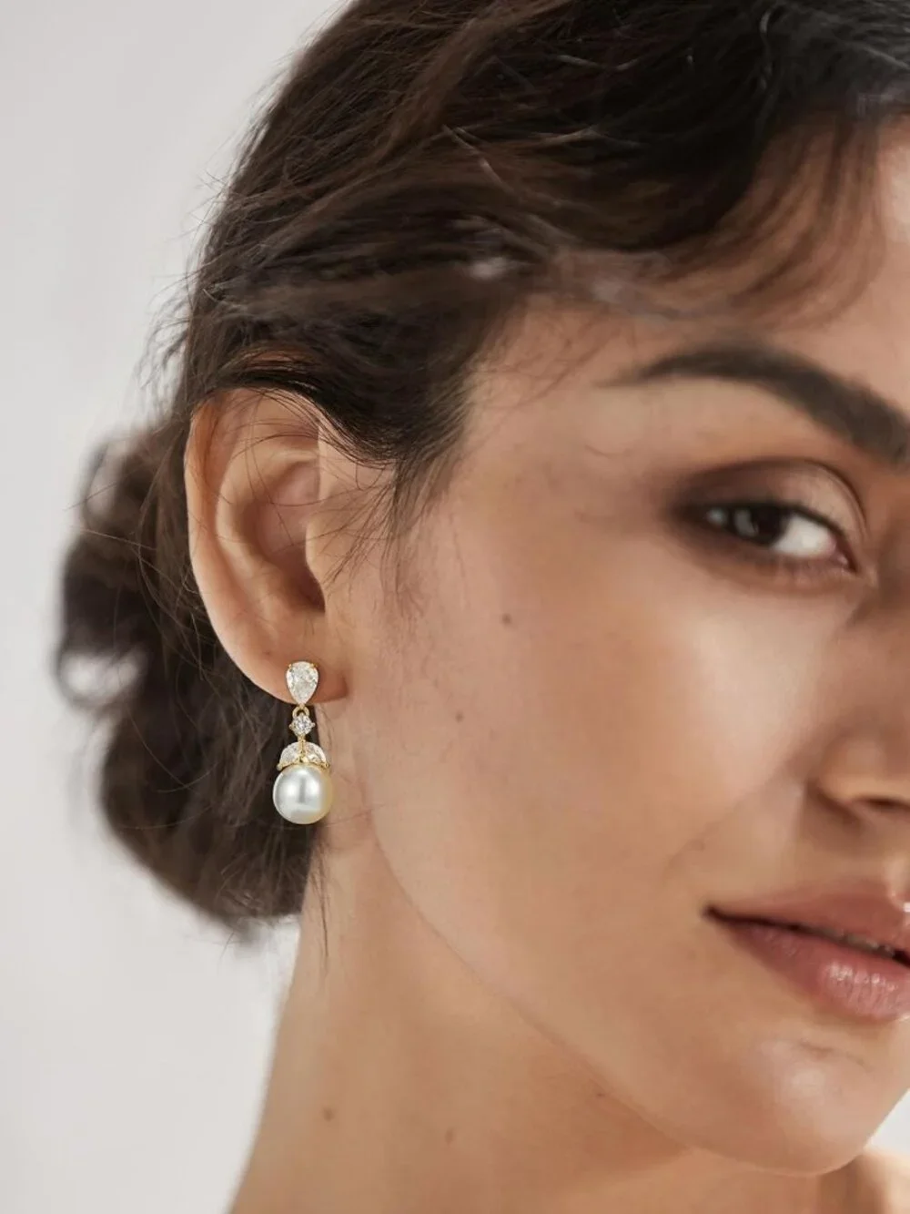 Elegant Pearl Drop Earrings with Cubic Zirconia for Weddings & Bridesmaids Gift